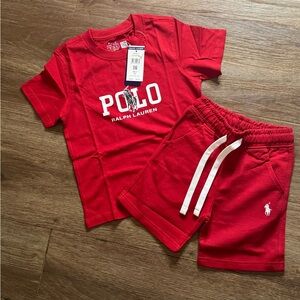 Kids Red Polo Matching Set